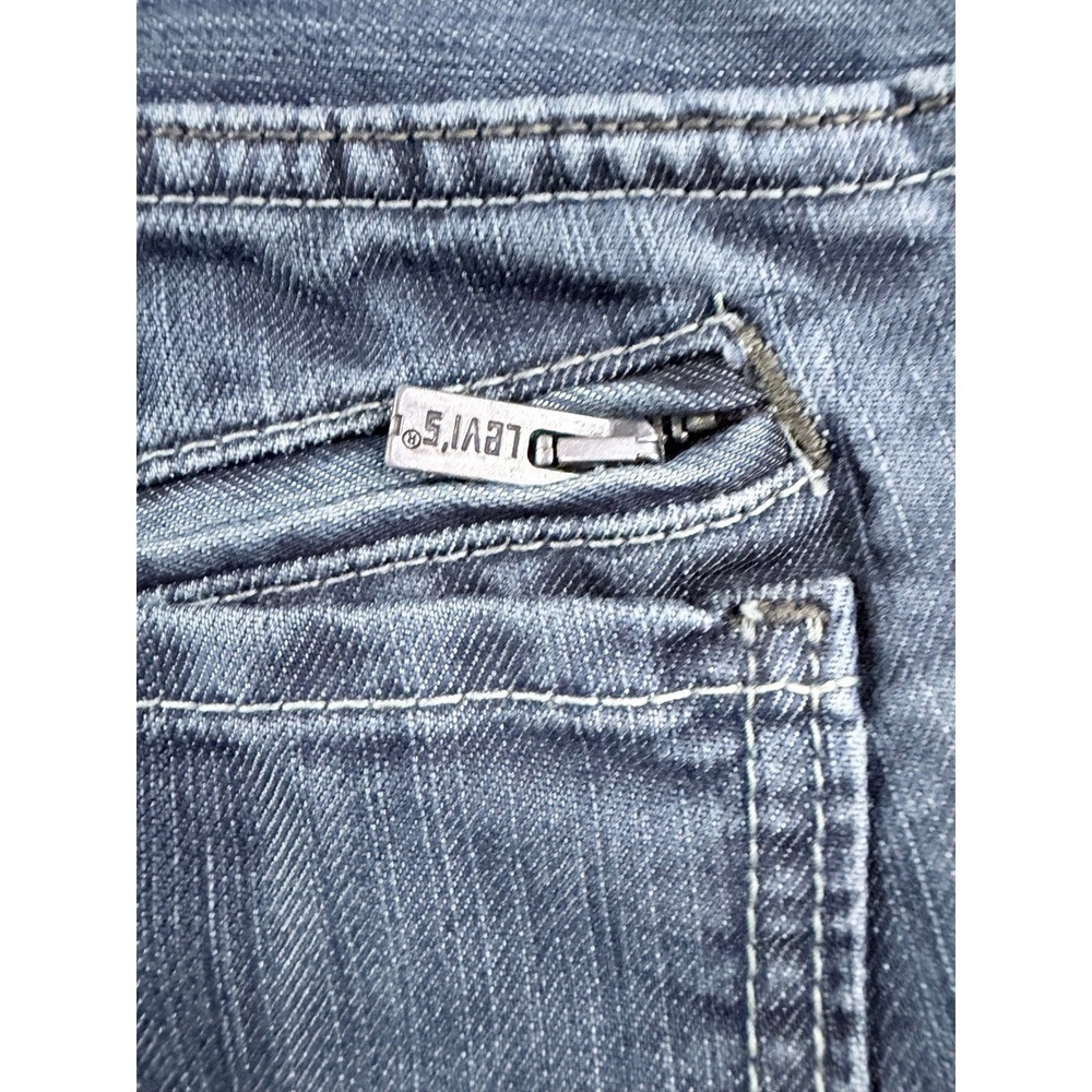 Levis 514 Slim Straight Mens 36x32 Blue Jeans Adjustable Waist Zip Pocket Denim